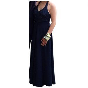 ⭐️🌟 Ball Gown by Alyce Paris Navy Beaded Ball Prom Dress Floor Length Formal 6